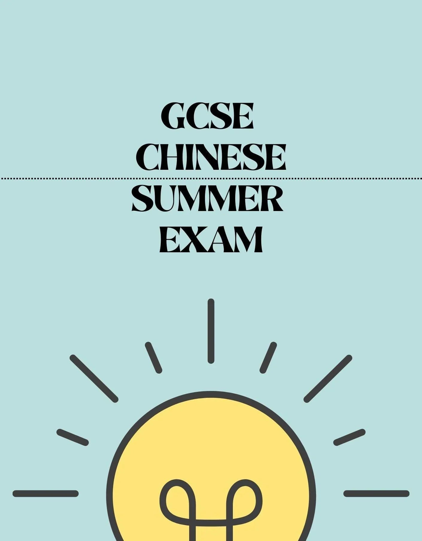 GCSE Chinese - Summer Exam - Exam Centre Birmingham Limited