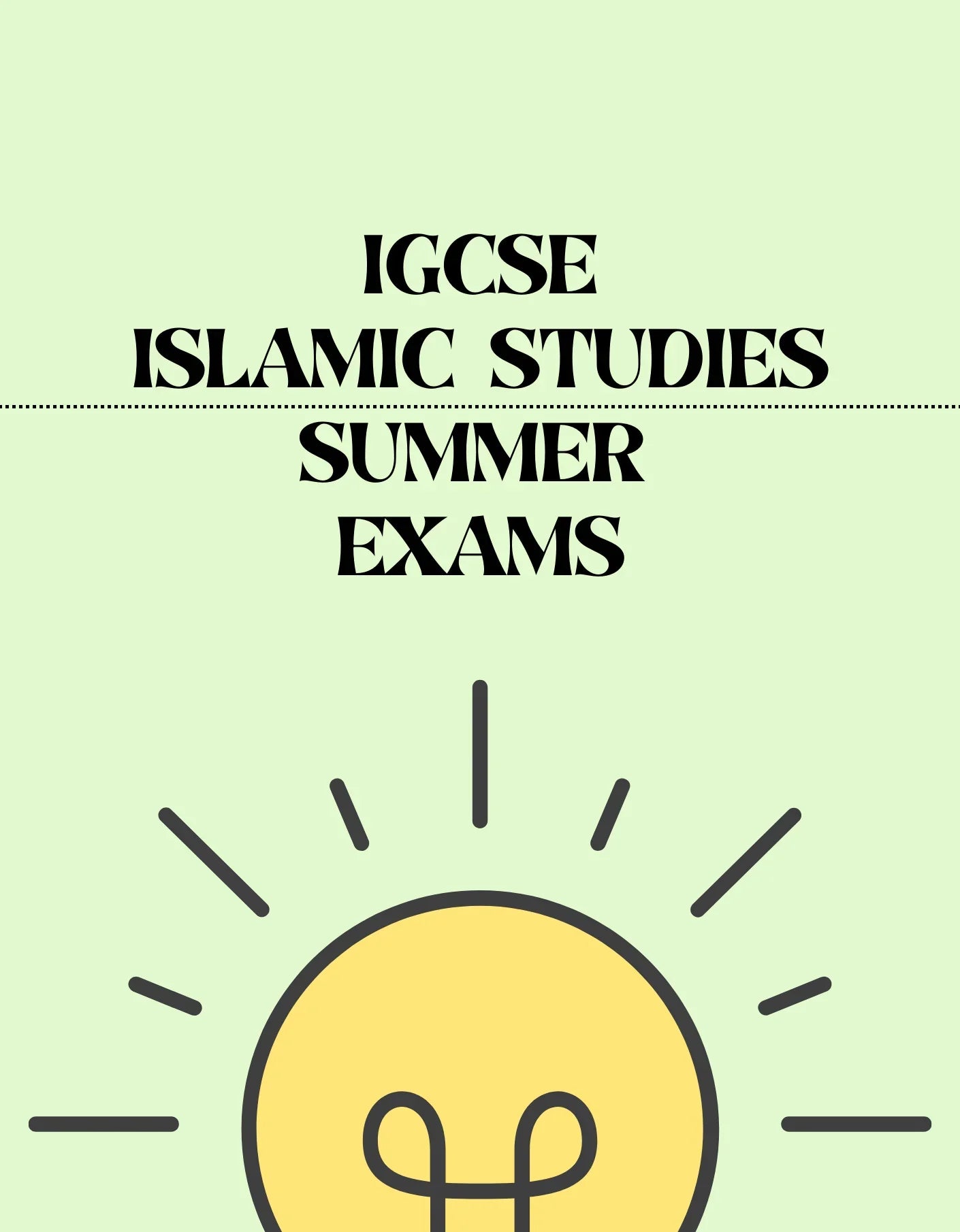 IGCSE Islamic Studies - Summer Exam