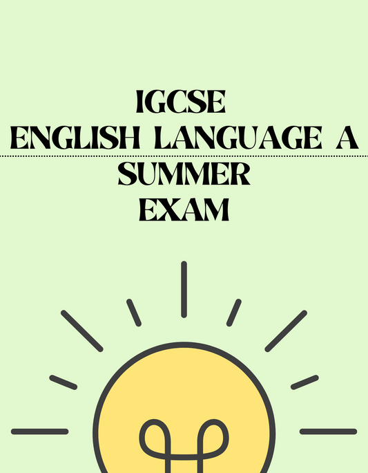 IGCSE English Language A - Summer Exam - Exam Centre Birmingham Limited