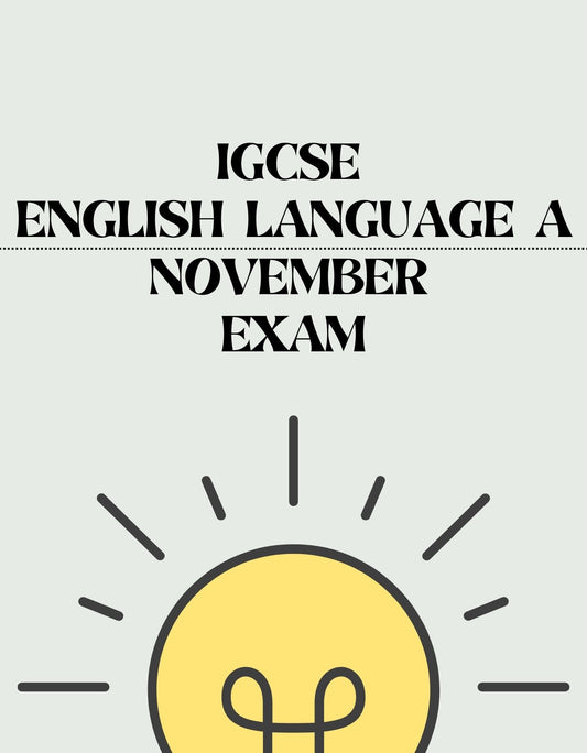 IGCSE English Language A - November Exam - Exam Centre Birmingham Limited