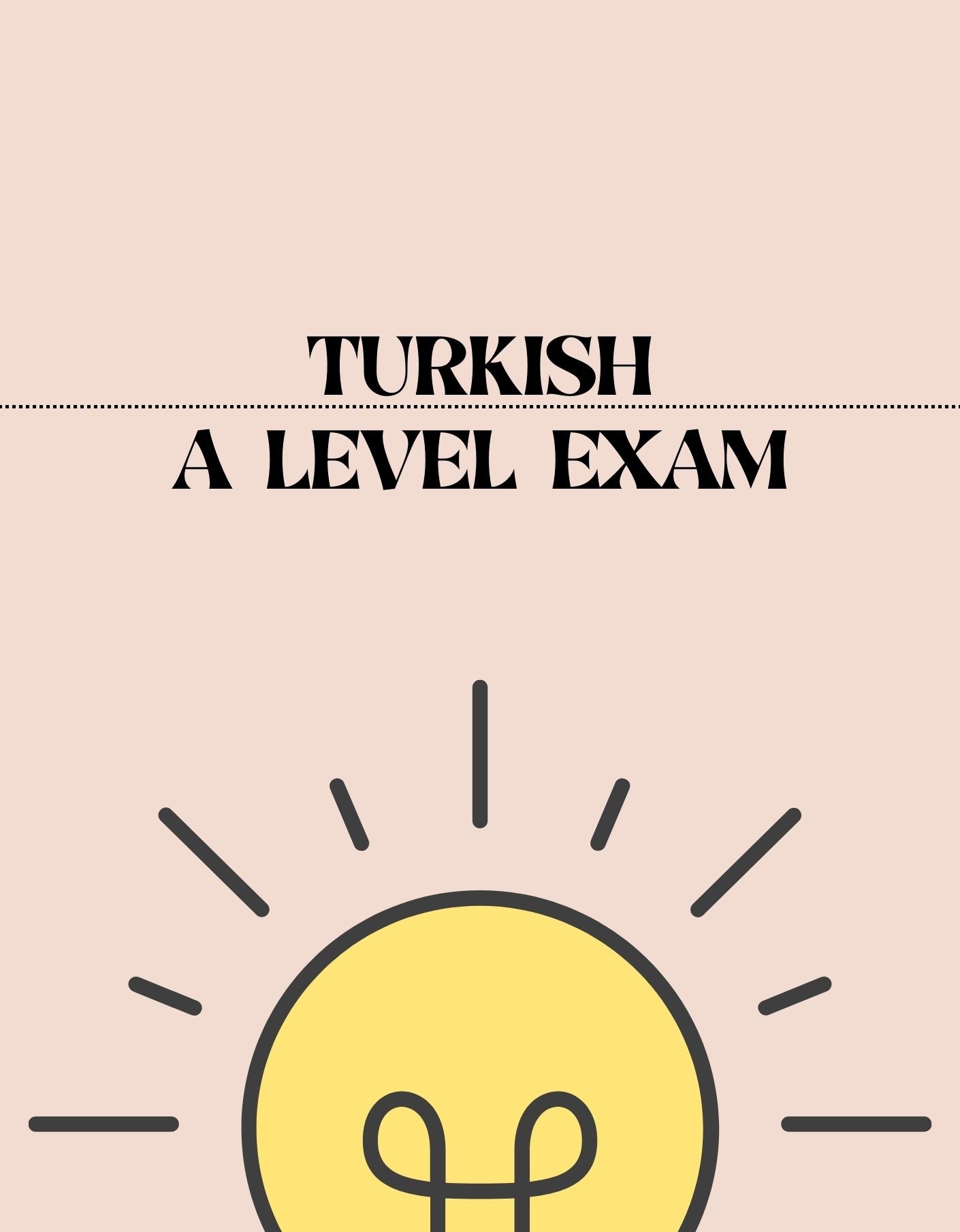 A Level - Turkish Exam - Exam Centre Birmingham Limited