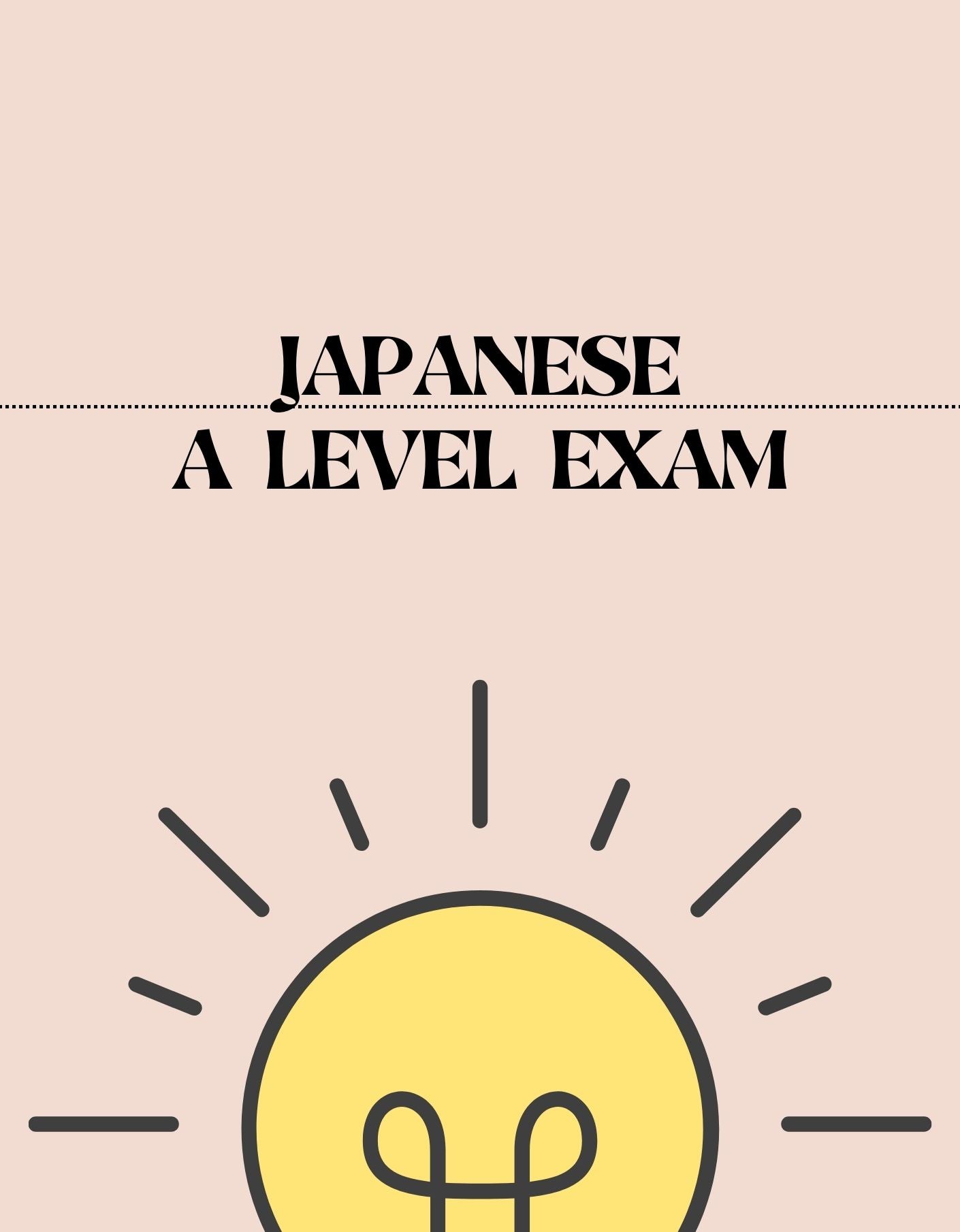 A Level - Japanese Exam - Exam Centre Birmingham Limited