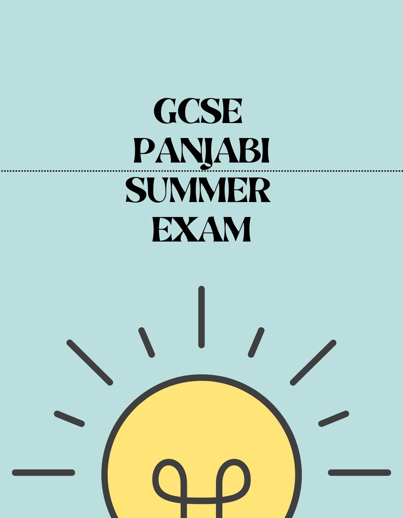 GCSE Panjabi - Summer Exam - Exam Centre Birmingham Limited