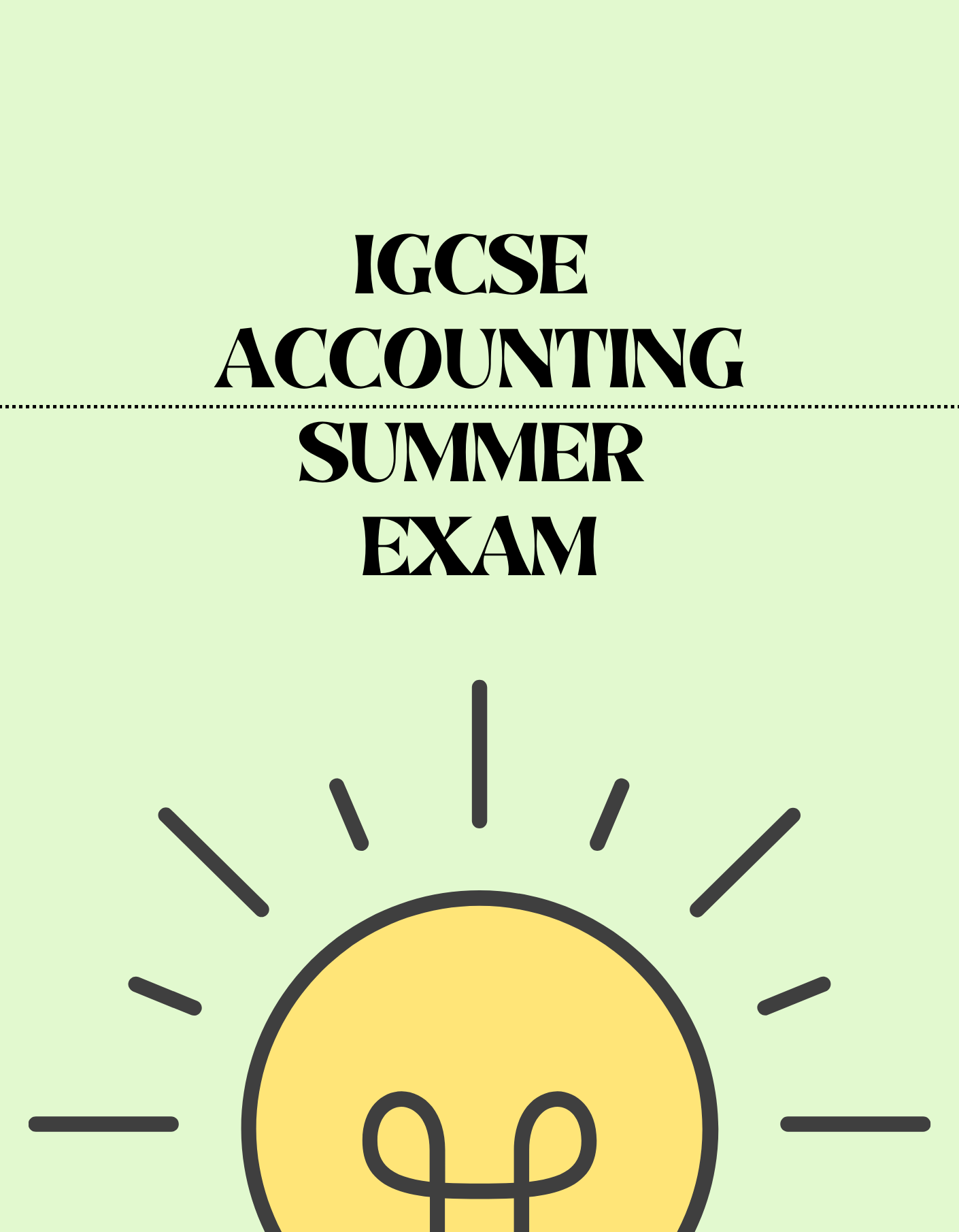 IGCSE Accounting - Summer Exam - Exam Centre Birmingham