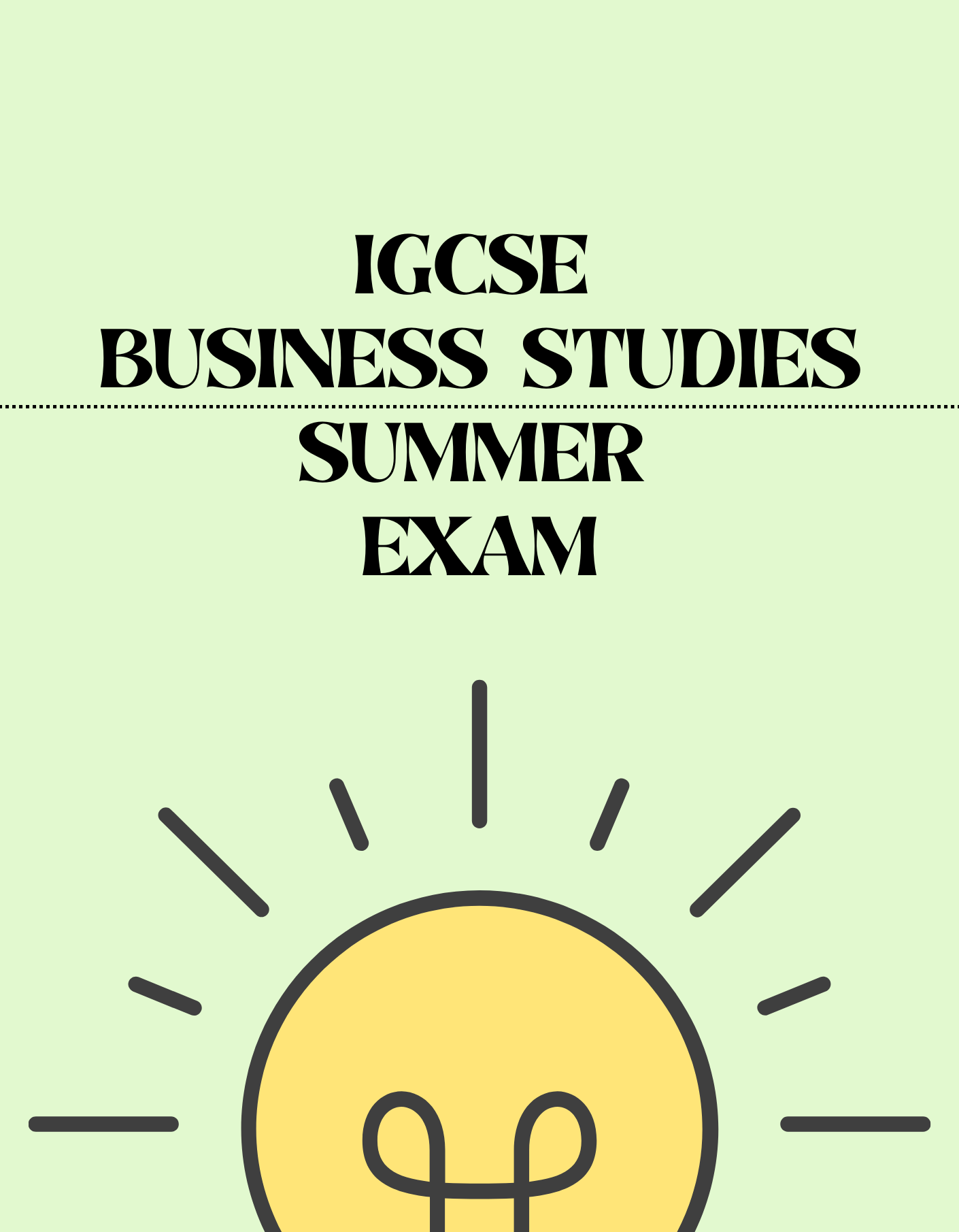 IGCSE Business Studies - Summer Exam - Exam Centre Birmingham